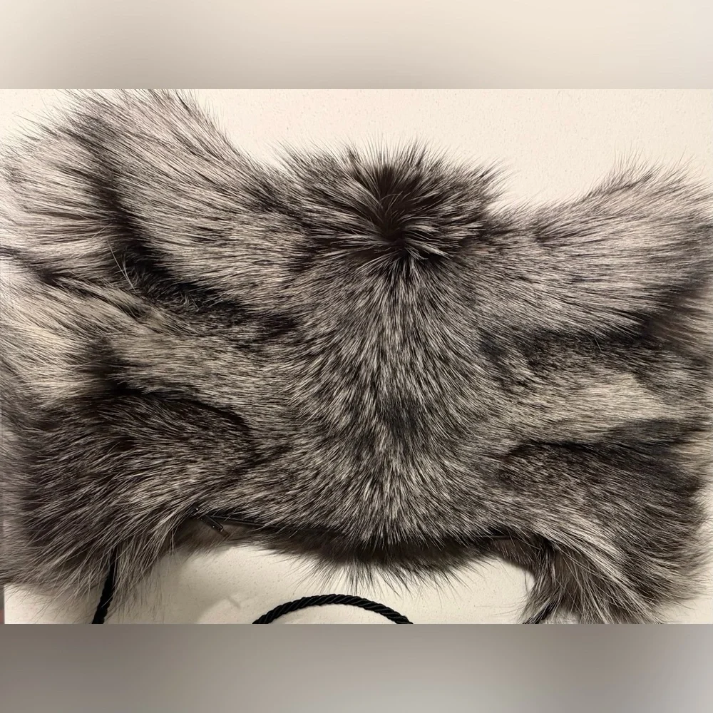 Chic Fur Gray Clutch / muffin/ crossbody bag